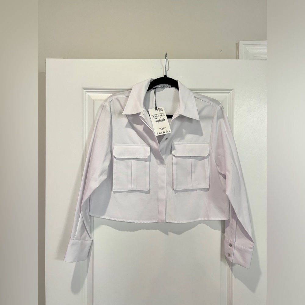 Zara Cropped White Top - NWT